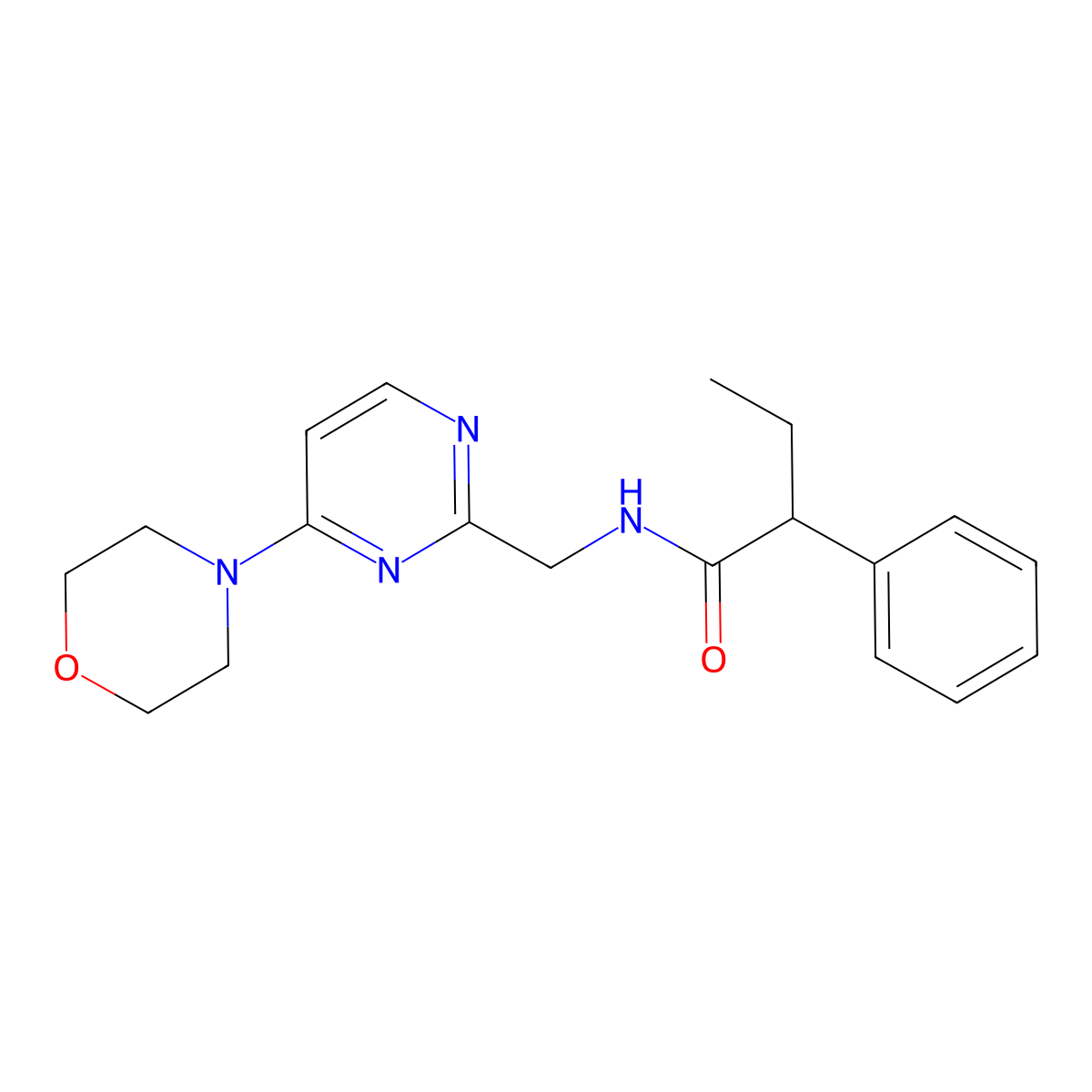 N-((4-morpholinopyrimidin-2-yl)methyl)-2-phenylbutanamide molecular structure, CAS 1797223-46-1