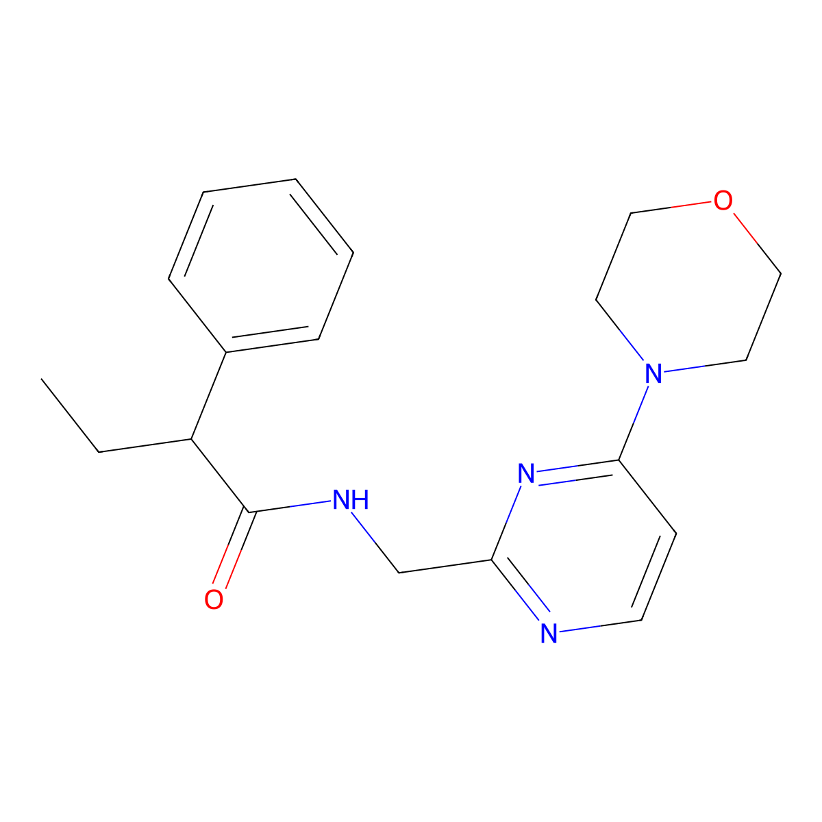 N-((4-morpholinopyrimidin-2-yl)methyl)-2-phenylbutanamide molecular structure, CAS 1797223-46-1