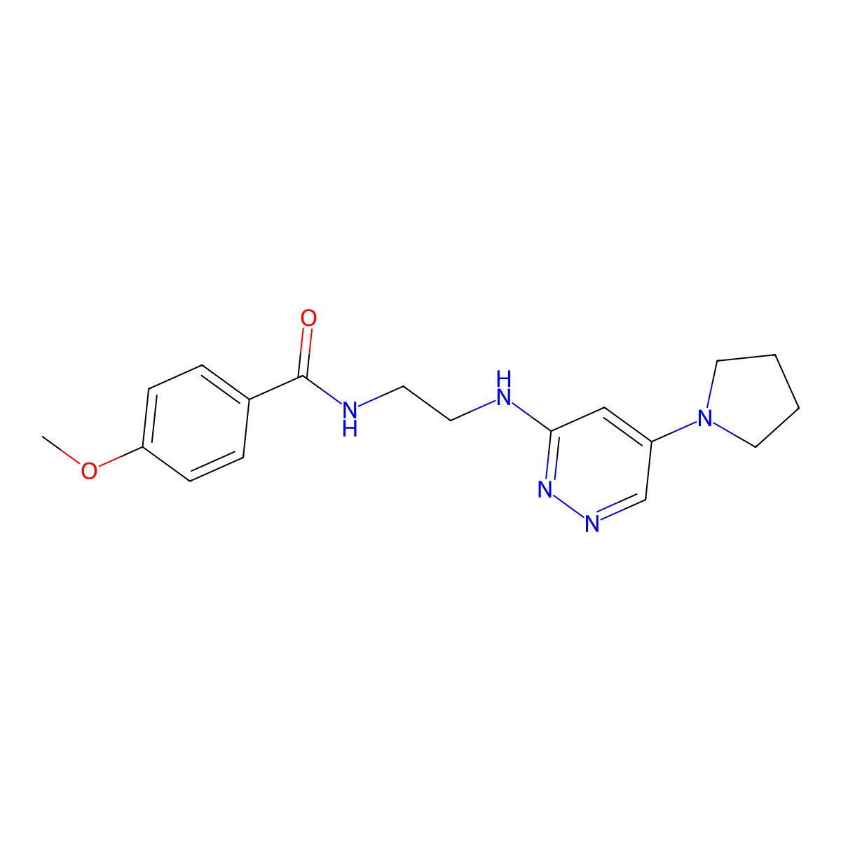 4-Methoxy-N-(2-{[5-(pyrrolidin-1-YL)pyridazin-3-YL]amino}ethyl)benzamide molecular structure, CAS 1797223-64-3