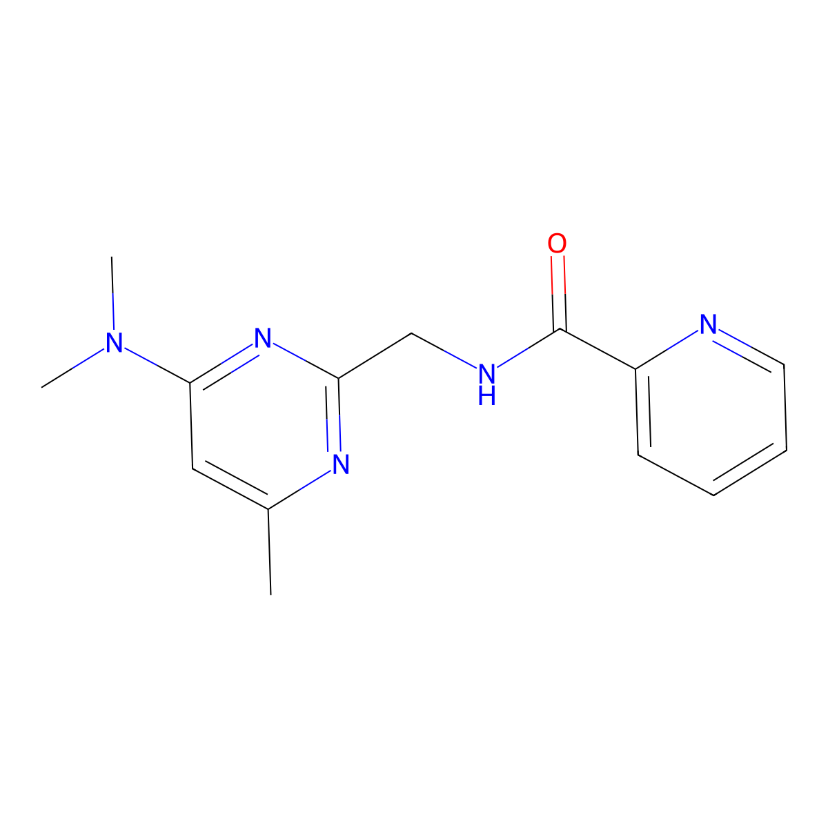 N-((4-(dimethylamino)-6-methylpyrimidin-2-yl)methyl)picolinamide molecular structure, CAS 1797223-84-7