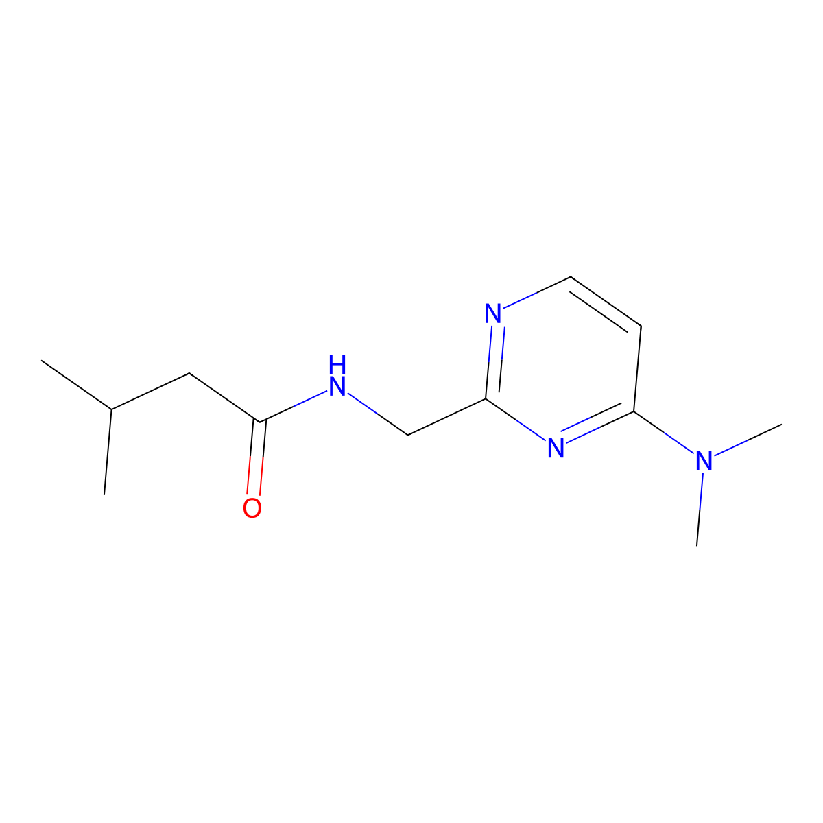 N-{[4-(dimethylamino)pyrimidin-2-yl]methyl}-3-methylbutanamide molecular structure, CAS 1797223-89-2