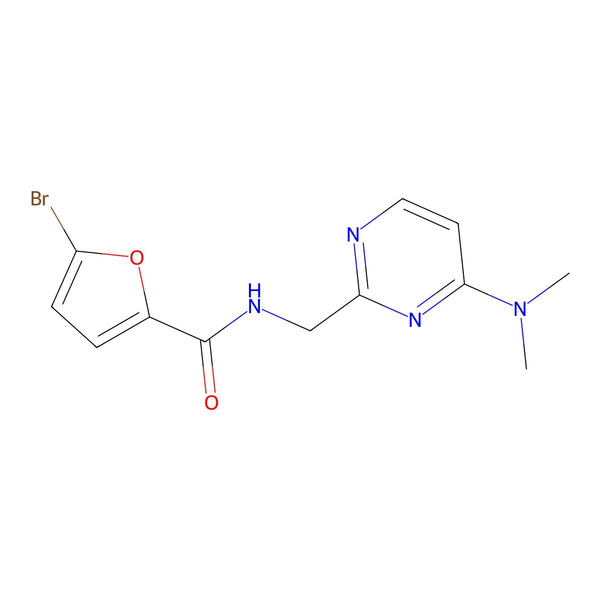 5-bromo-N-{[4-(dimethylamino)pyrimidin-2-yl]methyl}furan-2-carboxamide molecular structure, CAS 1797223-94-9