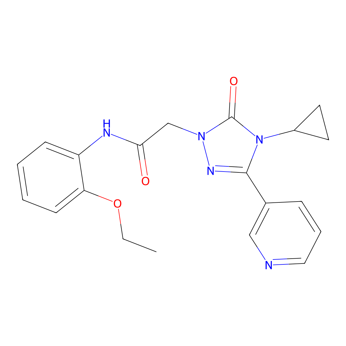 2-(4-cyclopropyl-5-oxo-3-(pyridin-3-yl)-4,5-dihydro-1H-1,2,4-triazol-1-yl)-N-(2-ethoxyphenyl)acetamide molecular structure, CAS 1797224-19-1