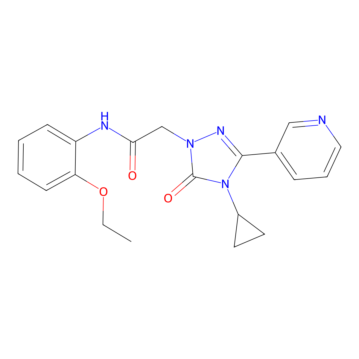 2-(4-cyclopropyl-5-oxo-3-(pyridin-3-yl)-4,5-dihydro-1H-1,2,4-triazol-1-yl)-N-(2-ethoxyphenyl)acetamide molecular structure, CAS 1797224-19-1