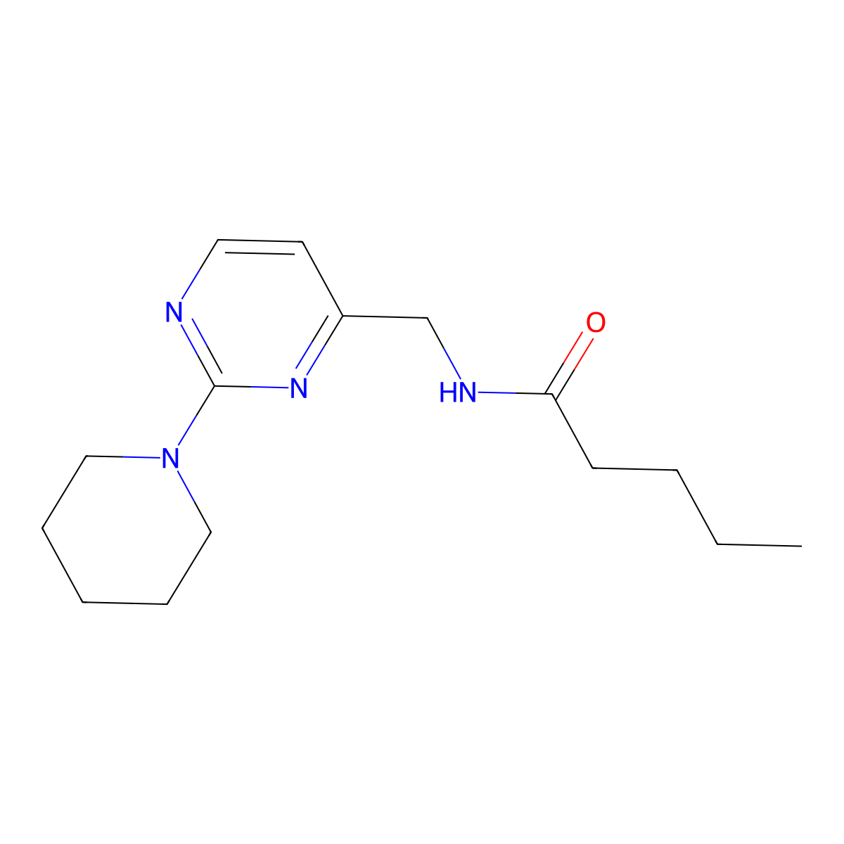 N-((2-(piperidin-1-yl)pyrimidin-4-yl)methyl)pentanamide molecular structure, CAS 1797224-24-8