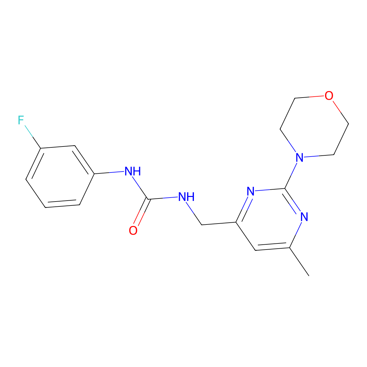 1-(3-Fluorophenyl)-3-((6-methyl-2-morpholinopyrimidin-4-yl)methyl)urea molecular structure, CAS 1797224-42-0