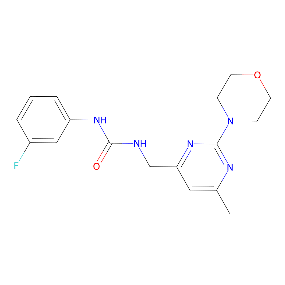 1-(3-Fluorophenyl)-3-((6-methyl-2-morpholinopyrimidin-4-yl)methyl)urea molecular structure, CAS 1797224-42-0