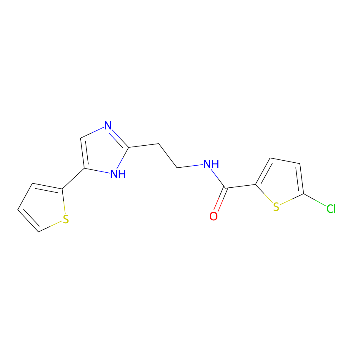 5-chloro-N-(2-(4-(thiophen-2-yl)-1H-imidazol-2-yl)ethyl)thiophene-2-carboxamide molecular structure, CAS 1797224-57-7