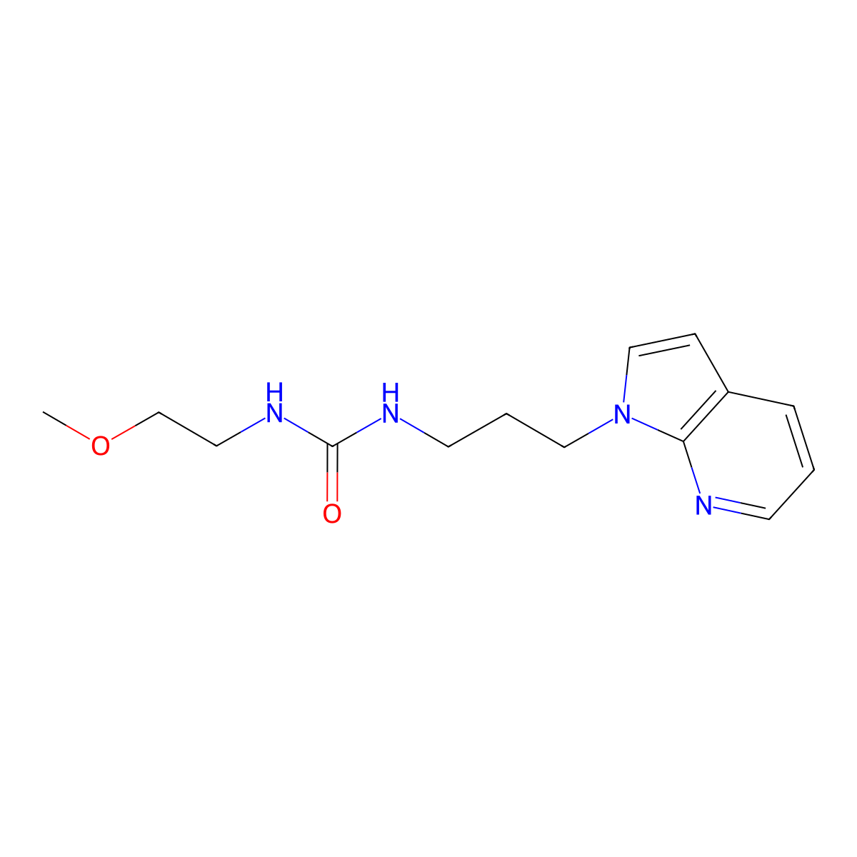 1-(3-(1H-pyrrolo[2,3-b]pyridin-1-yl)propyl)-3-(2-methoxyethyl)urea molecular structure, CAS 1797224-63-5
