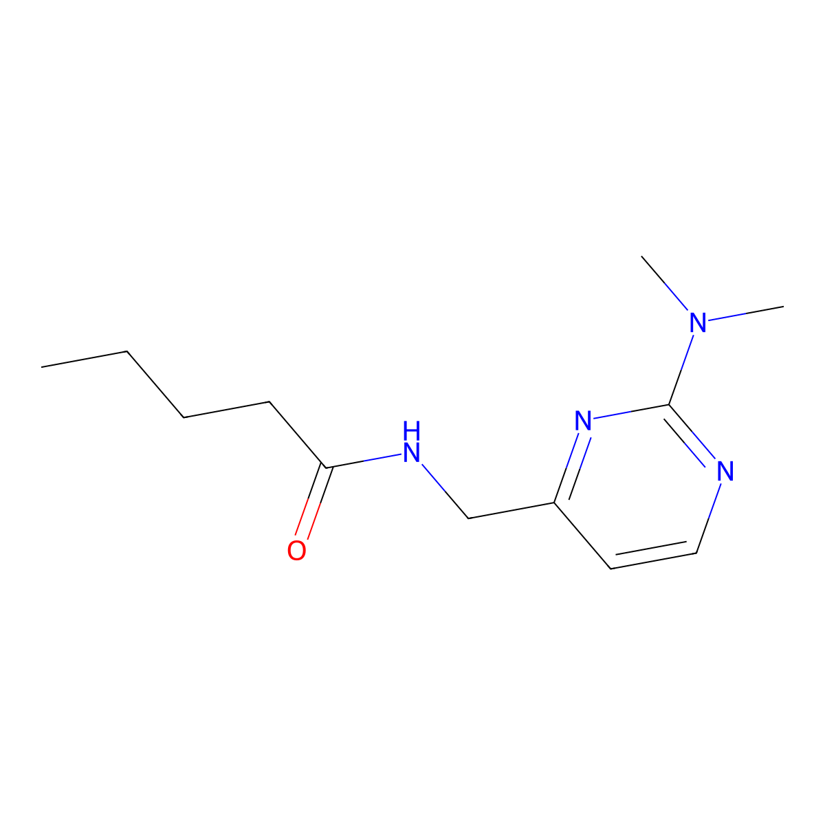 N-((2-(dimethylamino)pyrimidin-4-yl)methyl)pentanamide molecular structure, CAS 1797224-68-0