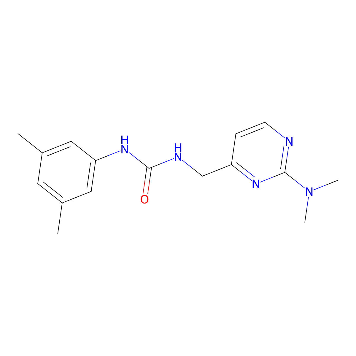 1-((2-(Dimethylamino)pyrimidin-4-yl)methyl)-3-(3,5-dimethylphenyl)urea molecular structure, CAS 1797224-72-6