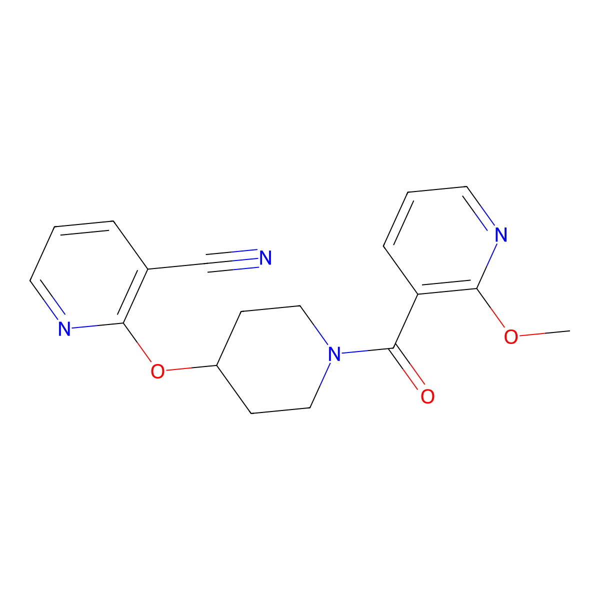 2-((1-(2-Methoxynicotinoyl)piperidin-4-yl)oxy)nicotinonitrile molecular structure, CAS 1797224-89-5