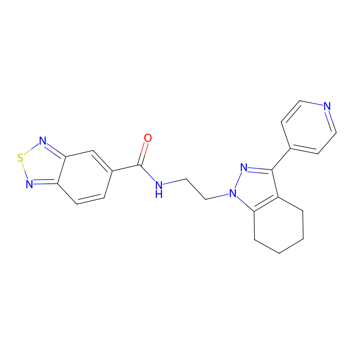 N-(2-(3-(pyridin-4-yl)-4,5,6,7-tetrahydro-1H-indazol-1-yl)ethyl)benzo[c][1,2,5]thiadiazole-5-carboxamide molecular structure, CAS 1797225-29-6