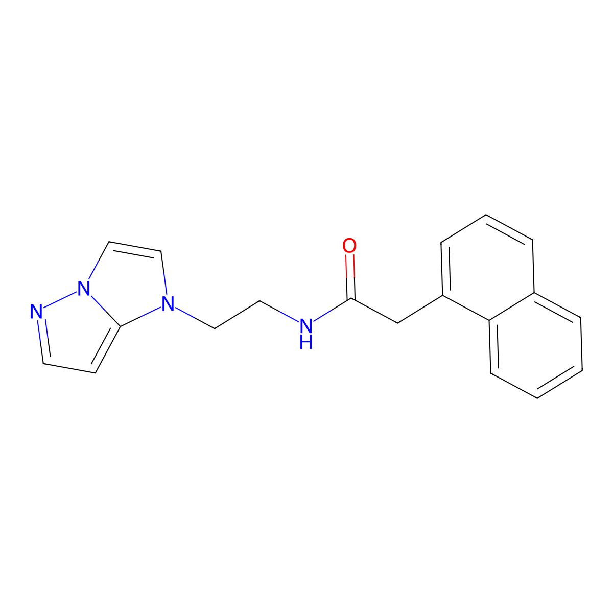 N-(2-(1H-imidazo[1,2-b]pyrazol-1-yl)ethyl)-2-(naphthalen-1-yl)acetamide molecular structure, CAS 1797225-45-6