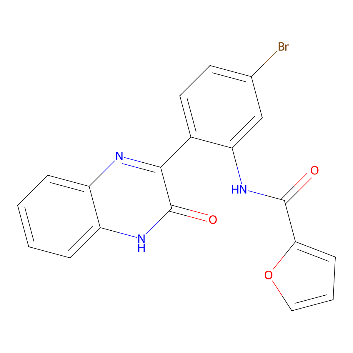 N-[5-bromo-2-(3-hydroxyquinoxalin-2-yl)phenyl]furan-2-carboxamide molecular structure, CAS 1797228-62-6