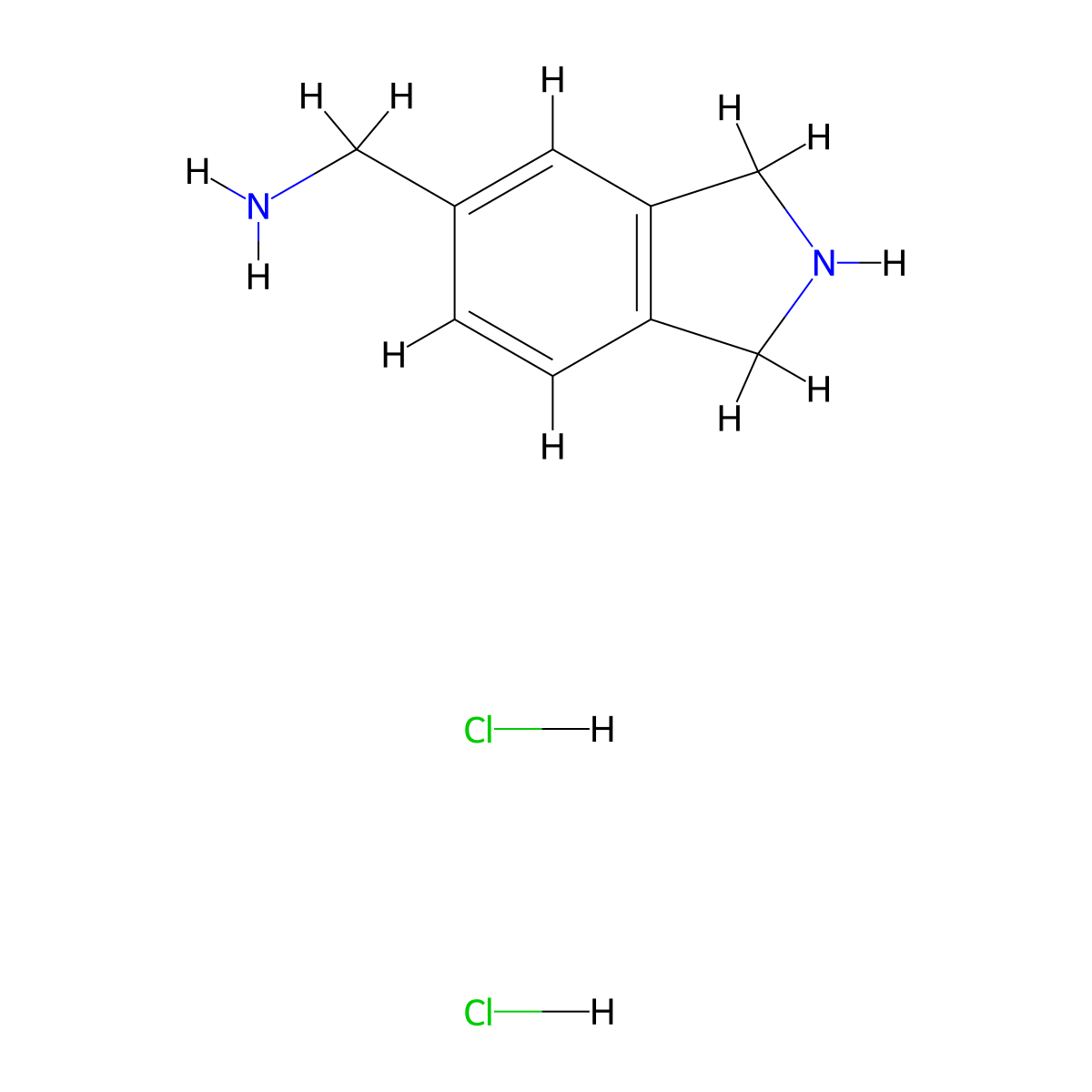2,3-dihydro-1H-isoindol-5-ylmethanamine dihydrochloride molecular structure, CAS 1797233-99-8
