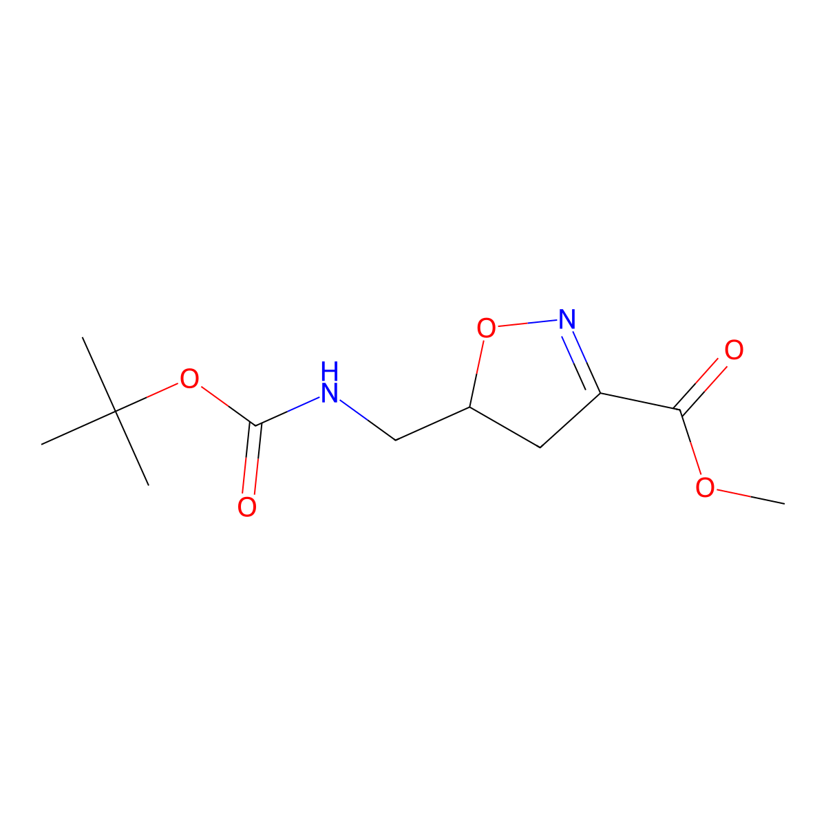 Methyl 5-({[(tert-butoxy)carbonyl]amino}methyl)-4,5-dihydro-1,2-oxazole-3-carboxylate molecular structure, CAS 1797234-37-7