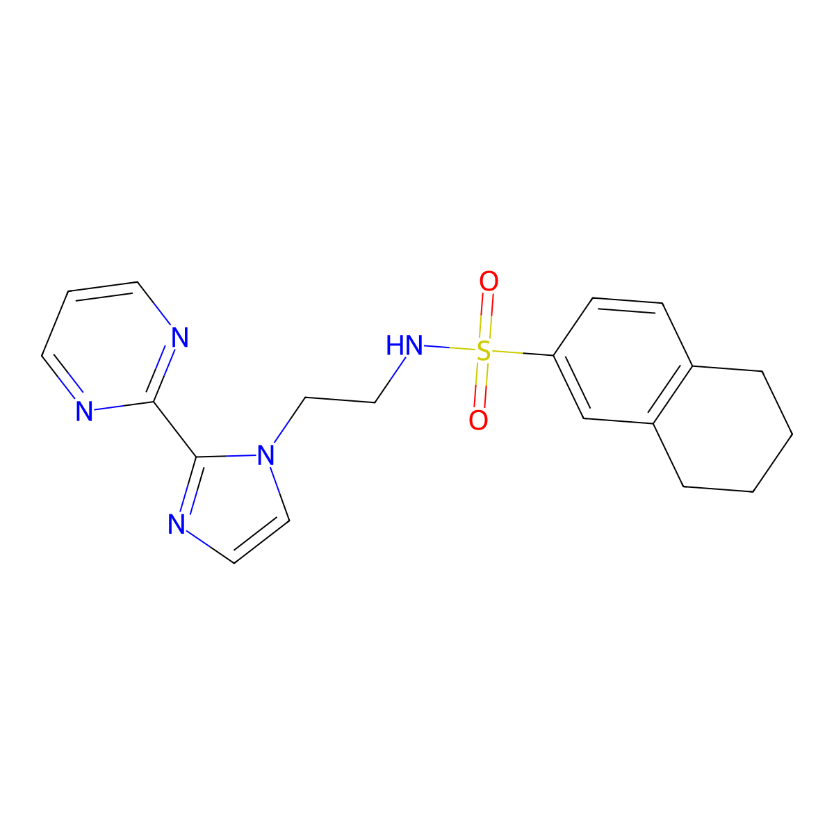 N-{2-[2-(pyrimidin-2-yl)-1H-imidazol-1-yl]ethyl}-5,6,7,8-tetrahydronaphthalene-2-sulfonamide molecular structure, CAS 1797237-47-8