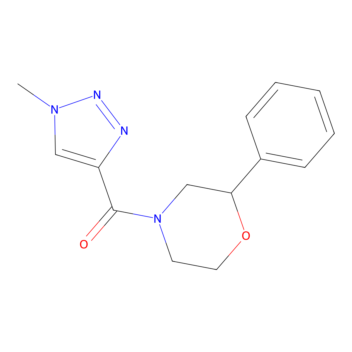 (1-methyl-1H-1,2,3-triazol-4-yl)(2-phenylmorpholino)methanone molecular structure, CAS 1797241-48-5