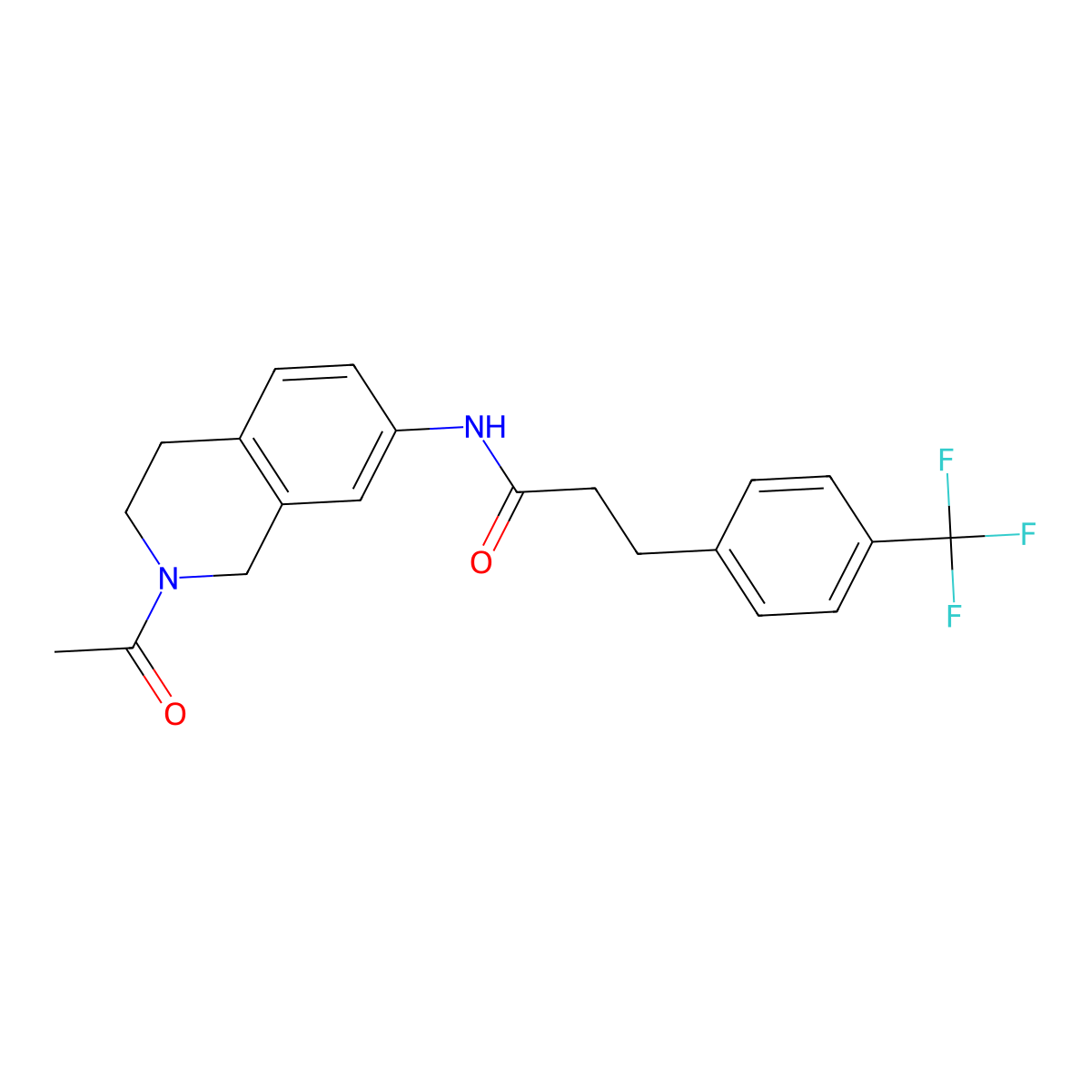 N-(2-acetyl-1,2,3,4-tetrahydroisoquinolin-7-yl)-3-[4-(trifluoromethyl)phenyl]propanamide molecular structure, CAS 1797241-65-6