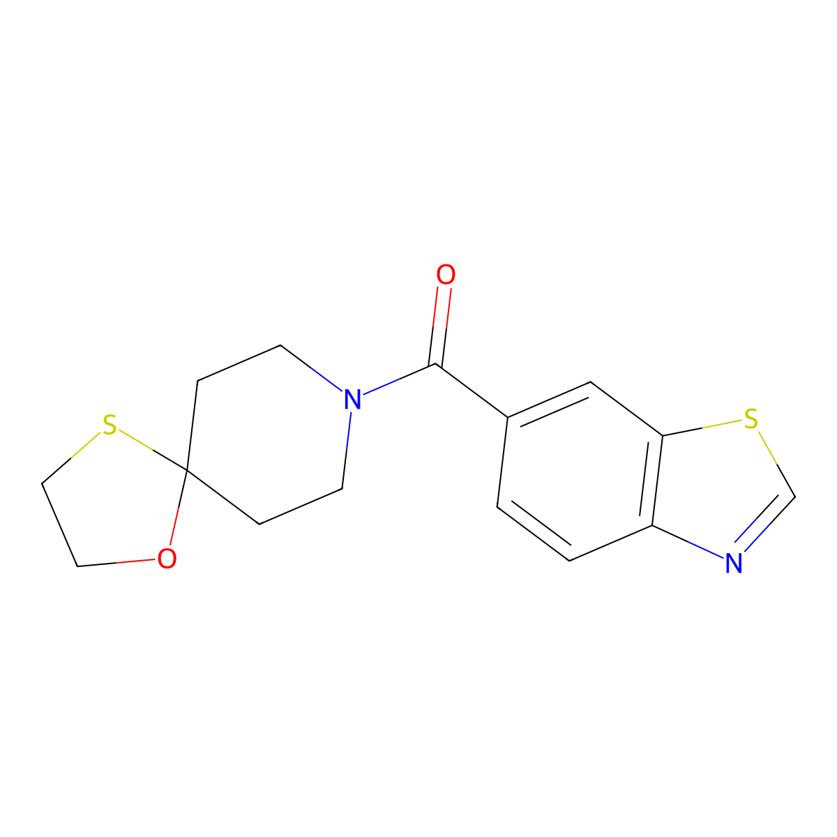 Benzo[d]thiazol-6-yl(1-oxa-4-thia-8-azaspiro[4.5]decan-8-yl)methanone molecular structure, CAS 1797243-42-5