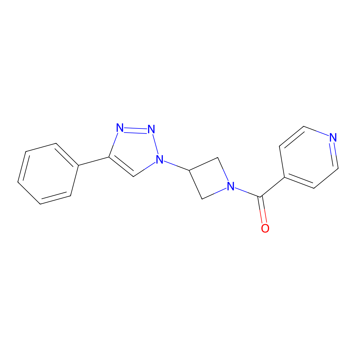 4-[3-(4-phenyl-1H-1,2,3-triazol-1-yl)azetidine-1-carbonyl]pyridine molecular structure, CAS 1797243-43-6