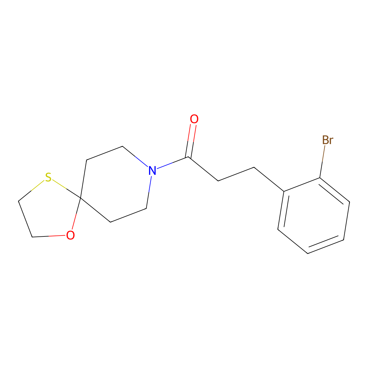 3-(2-Bromophenyl)-1-(1-oxa-4-thia-8-azaspiro[4.5]decan-8-yl)propan-1-one molecular structure, CAS 1797243-56-1