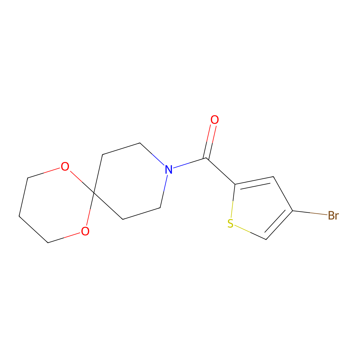(4-Bromothiophen-2-yl)(1,5-dioxa-9-azaspiro[5.5]undecan-9-yl)methanone molecular structure, CAS 1797243-64-1