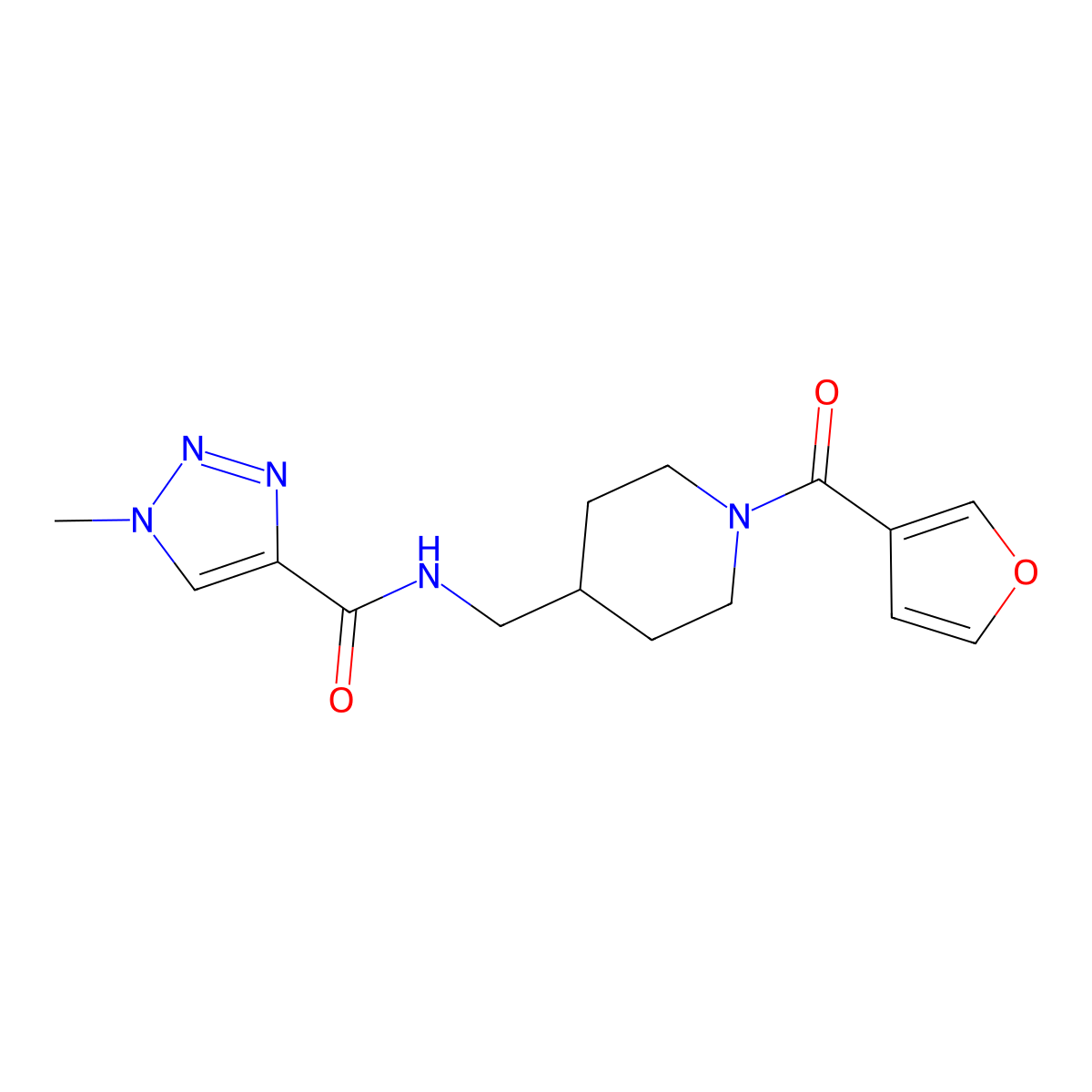 N-((1-(furan-3-carbonyl)piperidin-4-yl)methyl)-1-methyl-1H-1,2,3-triazole-4-carboxamide molecular structure, CAS 1797243-90-3
