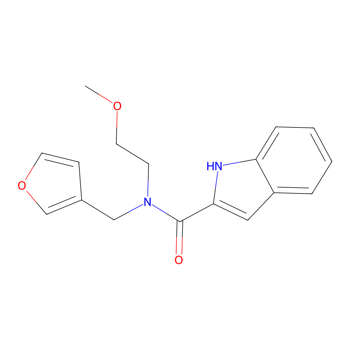N-(furan-3-ylmethyl)-N-(2-methoxyethyl)-1H-indole-2-carboxamide molecular structure, CAS 1797244-20-2