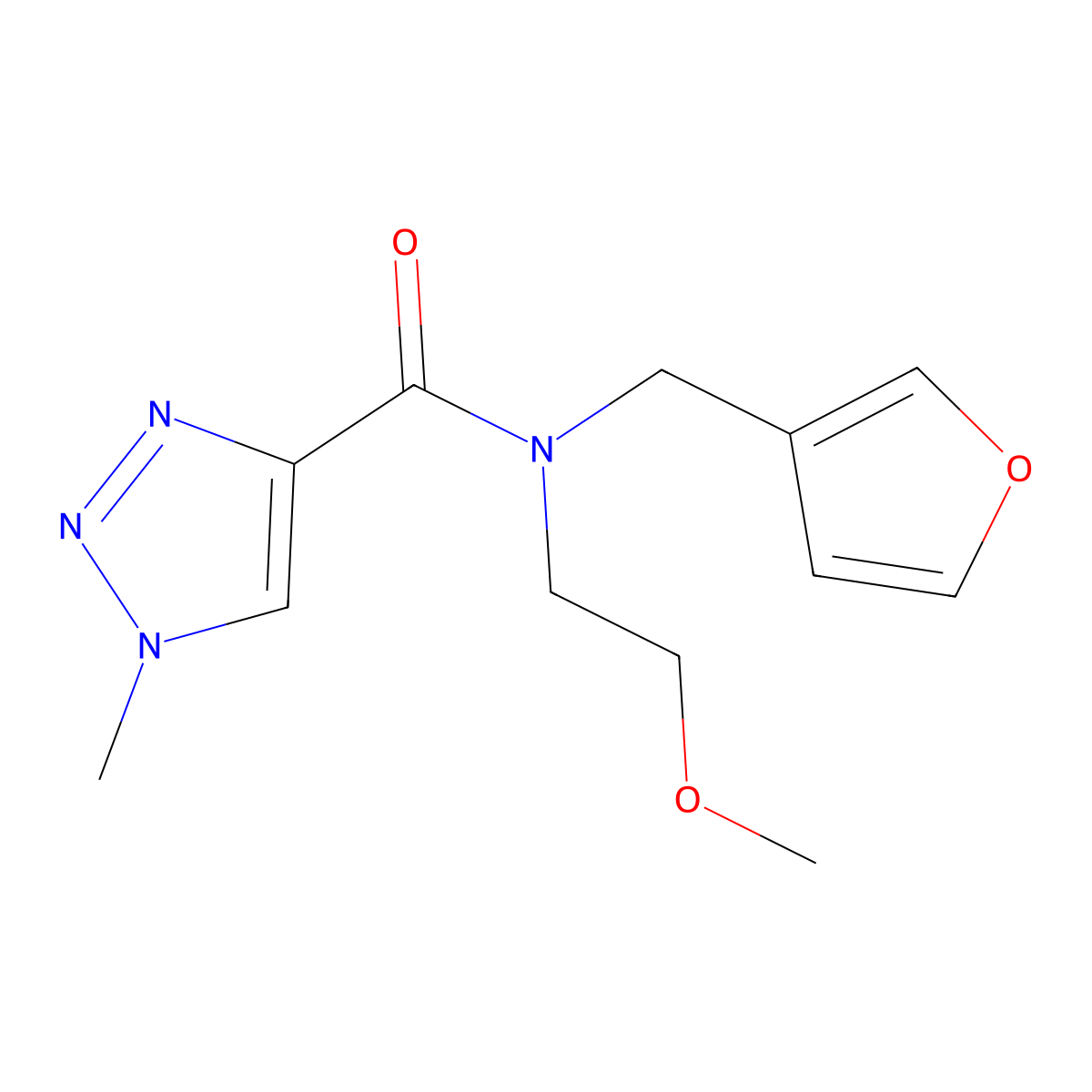 N-(furan-3-ylmethyl)-N-(2-methoxyethyl)-1-methyl-1H-1,2,3-triazole-4-carboxamide molecular structure, CAS 1797244-21-3