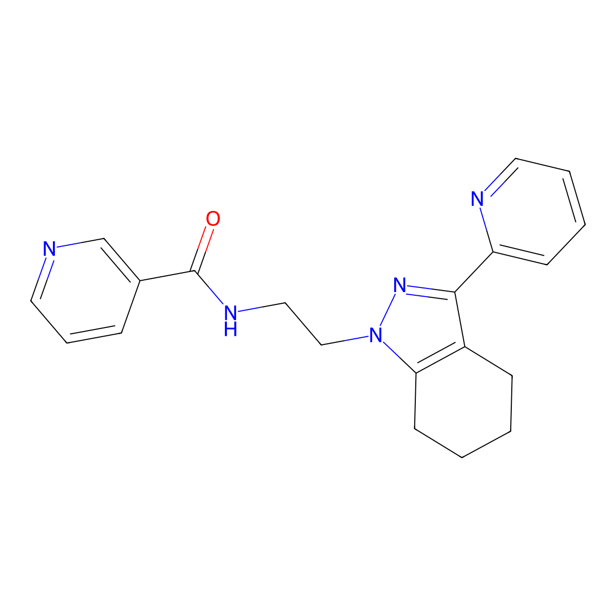 N-(2-(3-(pyridin-2-yl)-4,5,6,7-tetrahydro-1H-indazol-1-yl)ethyl)nicotinamide molecular structure, CAS 1797244-38-2