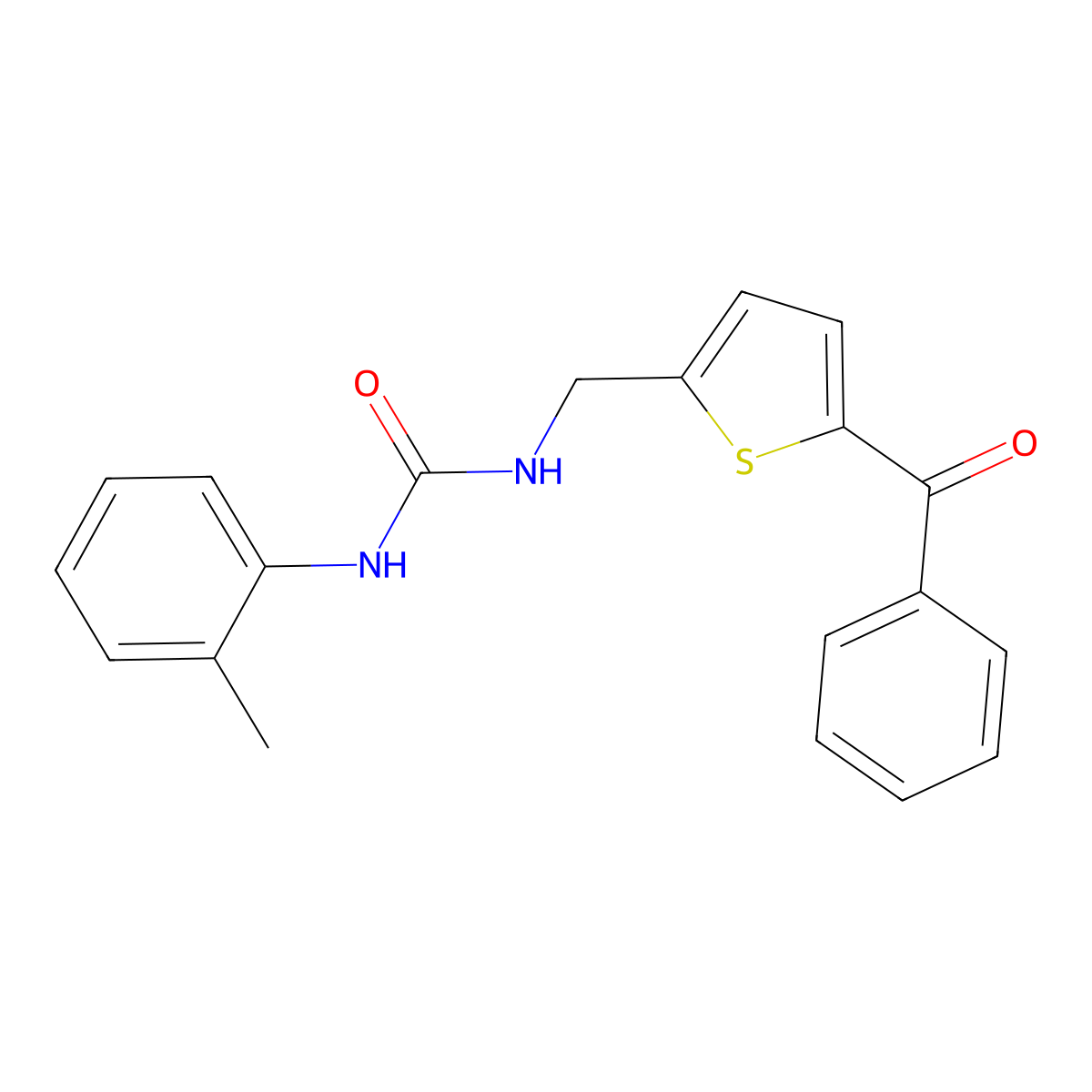 1-((5-Benzoylthiophen-2-yl)methyl)-3-(o-tolyl)urea molecular structure, CAS 1797245-90-9