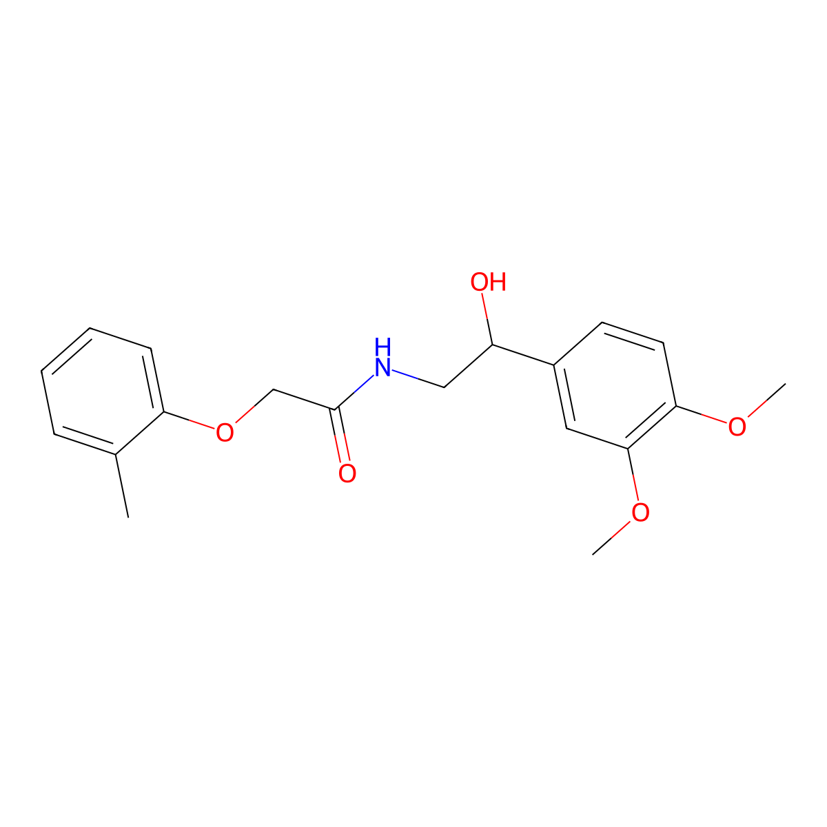 N-(2-(3,4-dimethoxyphenyl)-2-hydroxyethyl)-2-(o-tolyloxy)acetamide molecular structure, CAS 1797246-12-8