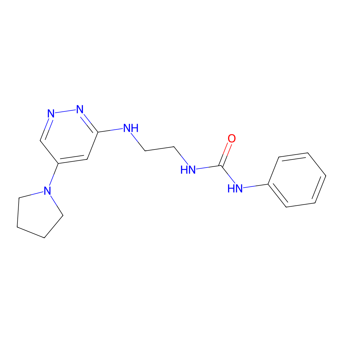 1-Phenyl-3-(2-{[5-(pyrrolidin-1-yl)pyridazin-3-yl]amino}ethyl)urea molecular structure, CAS 1797250-07-7