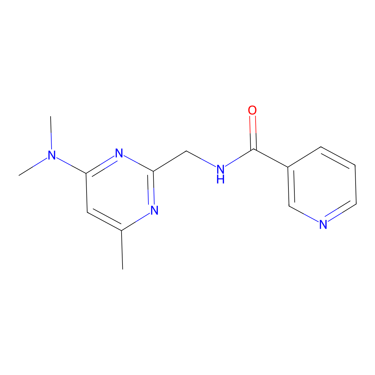 N-((4-(dimethylamino)-6-methylpyrimidin-2-yl)methyl)nicotinamide molecular structure, CAS 1797250-25-9