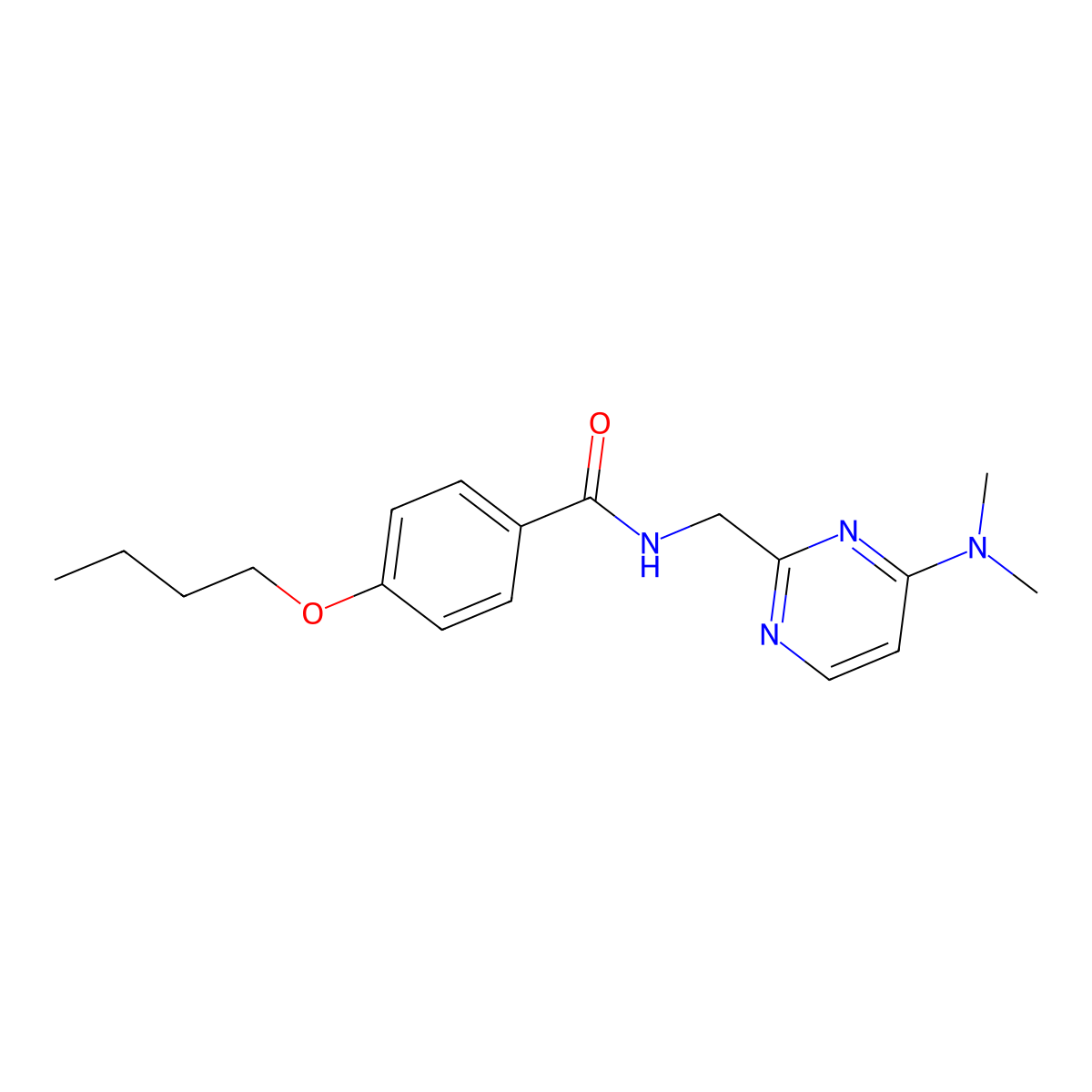 4-butoxy-N-{[4-(dimethylamino)pyrimidin-2-yl]methyl}benzamide molecular structure, CAS 1797251-18-3