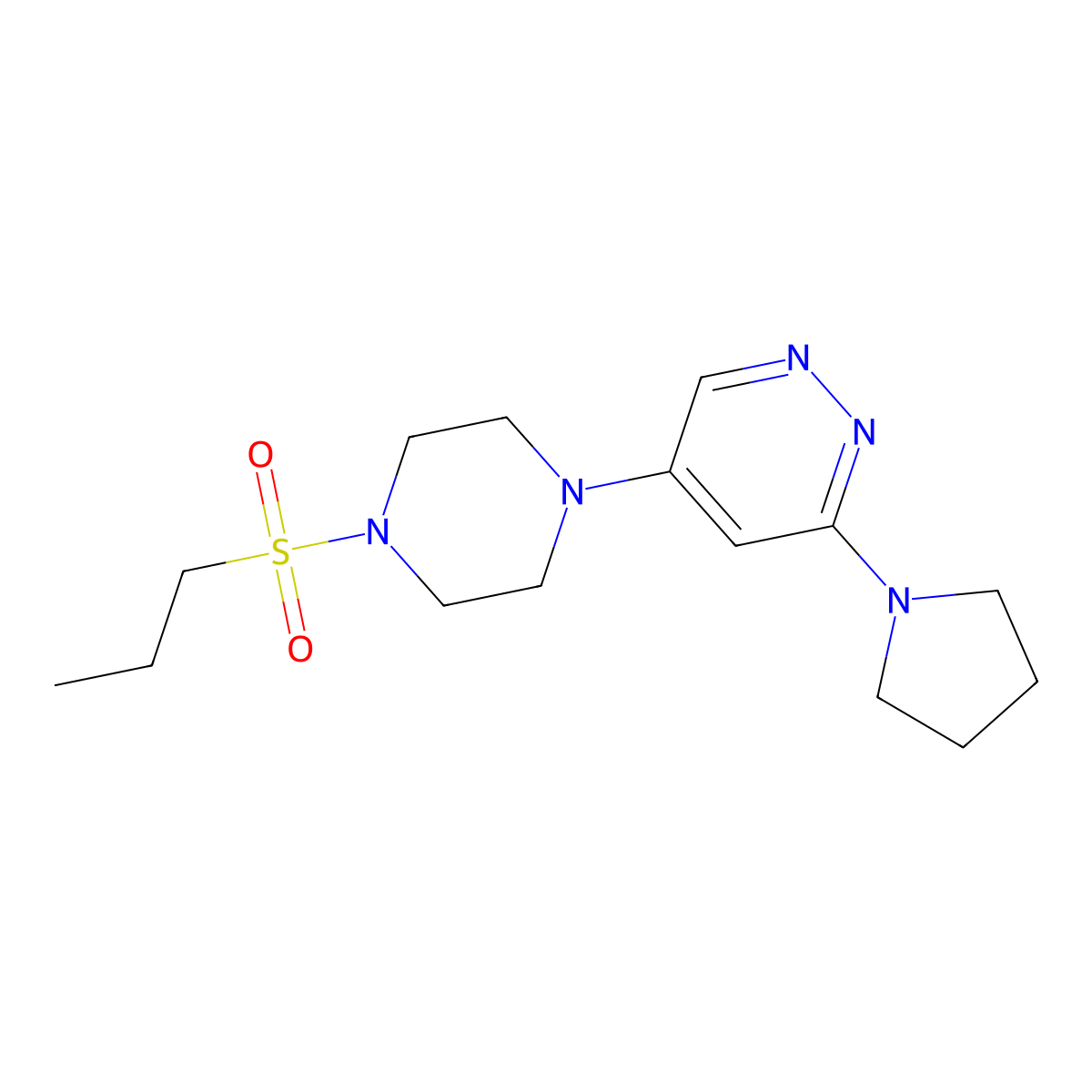5-(4-(Propylsulfonyl)piperazin-1-yl)-3-(pyrrolidin-1-yl)pyridazine molecular structure, CAS 1797251-82-1