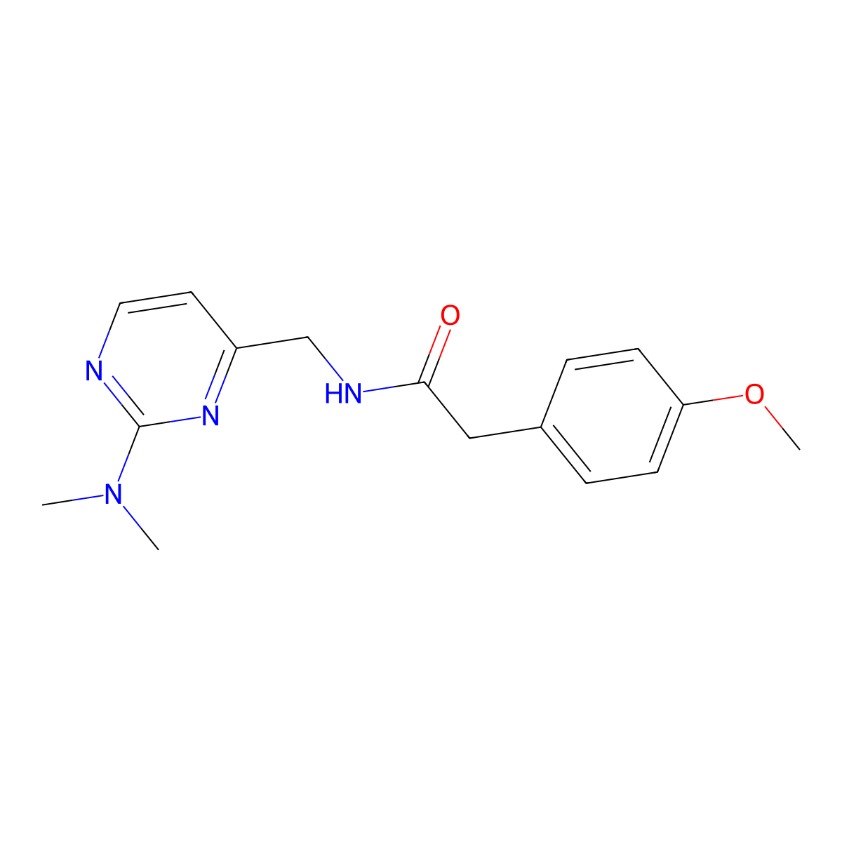 N-{[2-(dimethylamino)pyrimidin-4-yl]methyl}-2-(4-methoxyphenyl)acetamide molecular structure, CAS 1797252-69-7