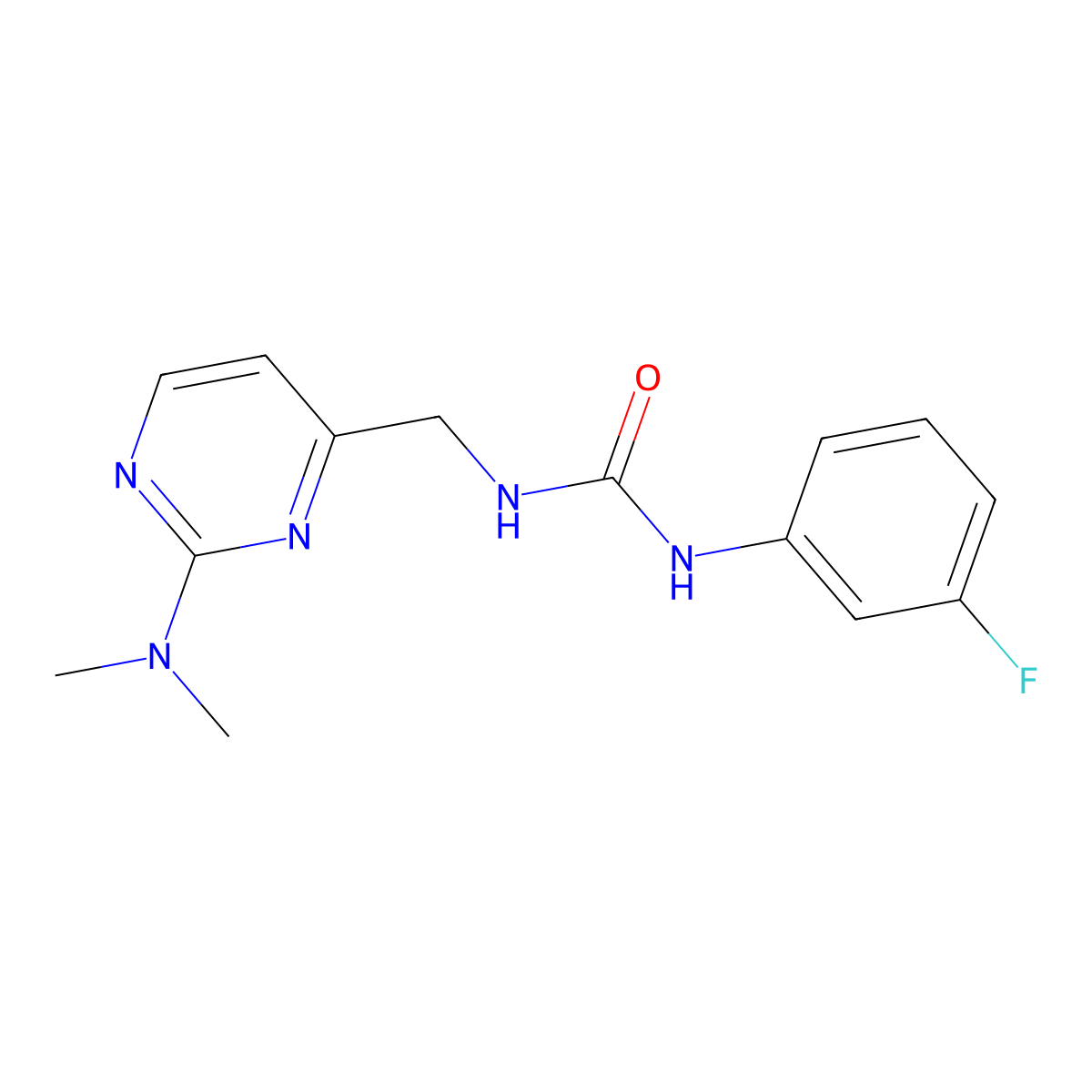 1-((2-(Dimethylamino)pyrimidin-4-yl)methyl)-3-(3-fluorophenyl)urea molecular structure, CAS 1797252-80-2