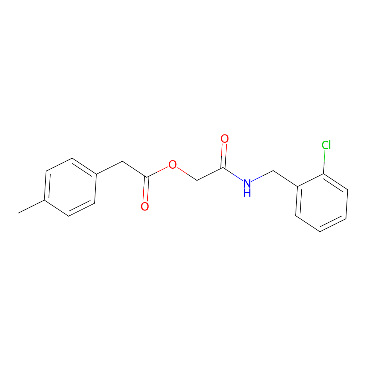 2-[(2-Chlorobenzyl)amino]-2-oxoethyl (4-methylphenyl)acetate molecular structure, CAS 1797253-02-1