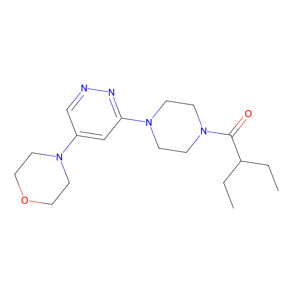 2-Ethyl-1-(4-(5-morpholinopyridazin-3-yl)piperazin-1-yl)butan-1-one molecular structure, CAS 1797253-16-7