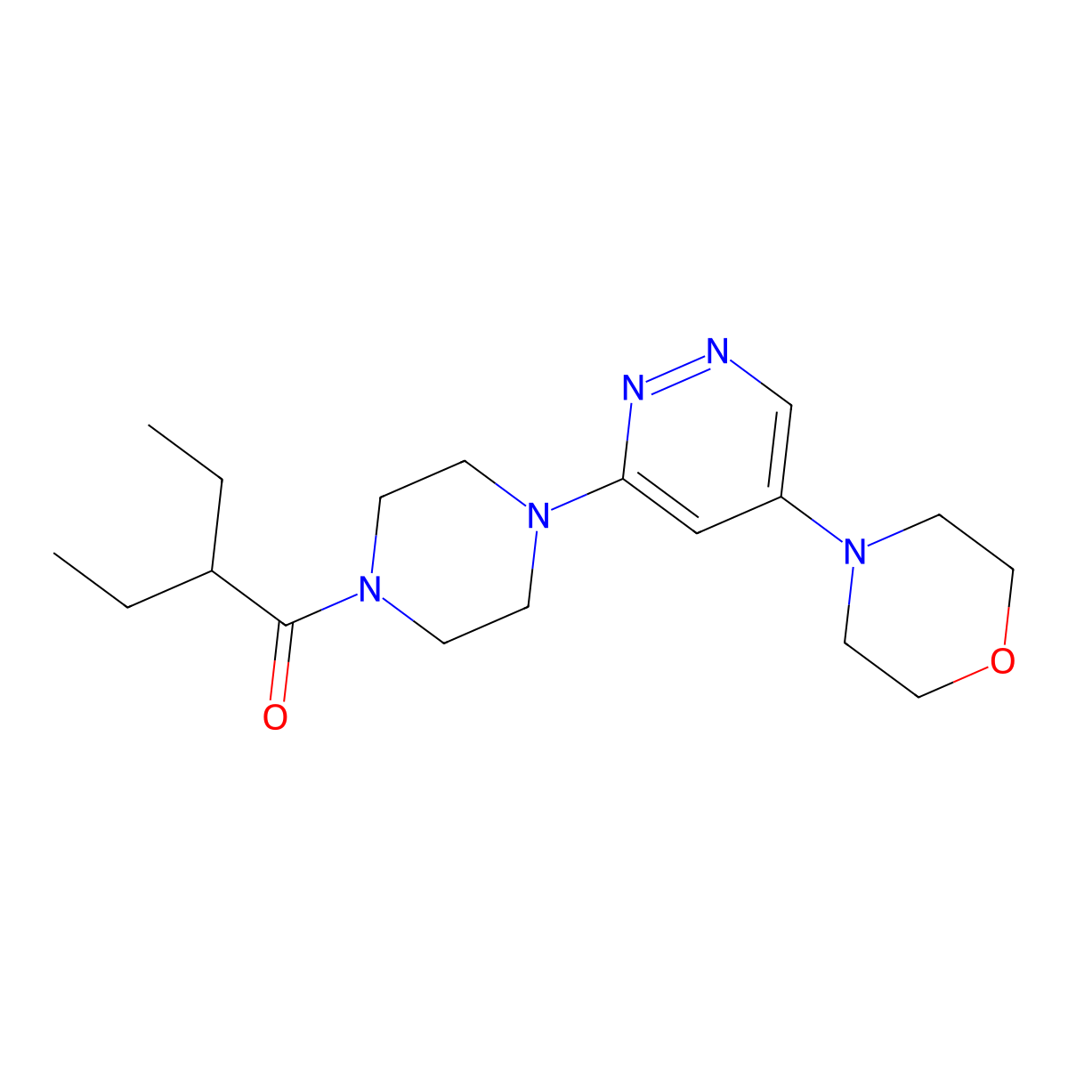 2-Ethyl-1-(4-(5-morpholinopyridazin-3-yl)piperazin-1-yl)butan-1-one molecular structure, CAS 1797253-16-7