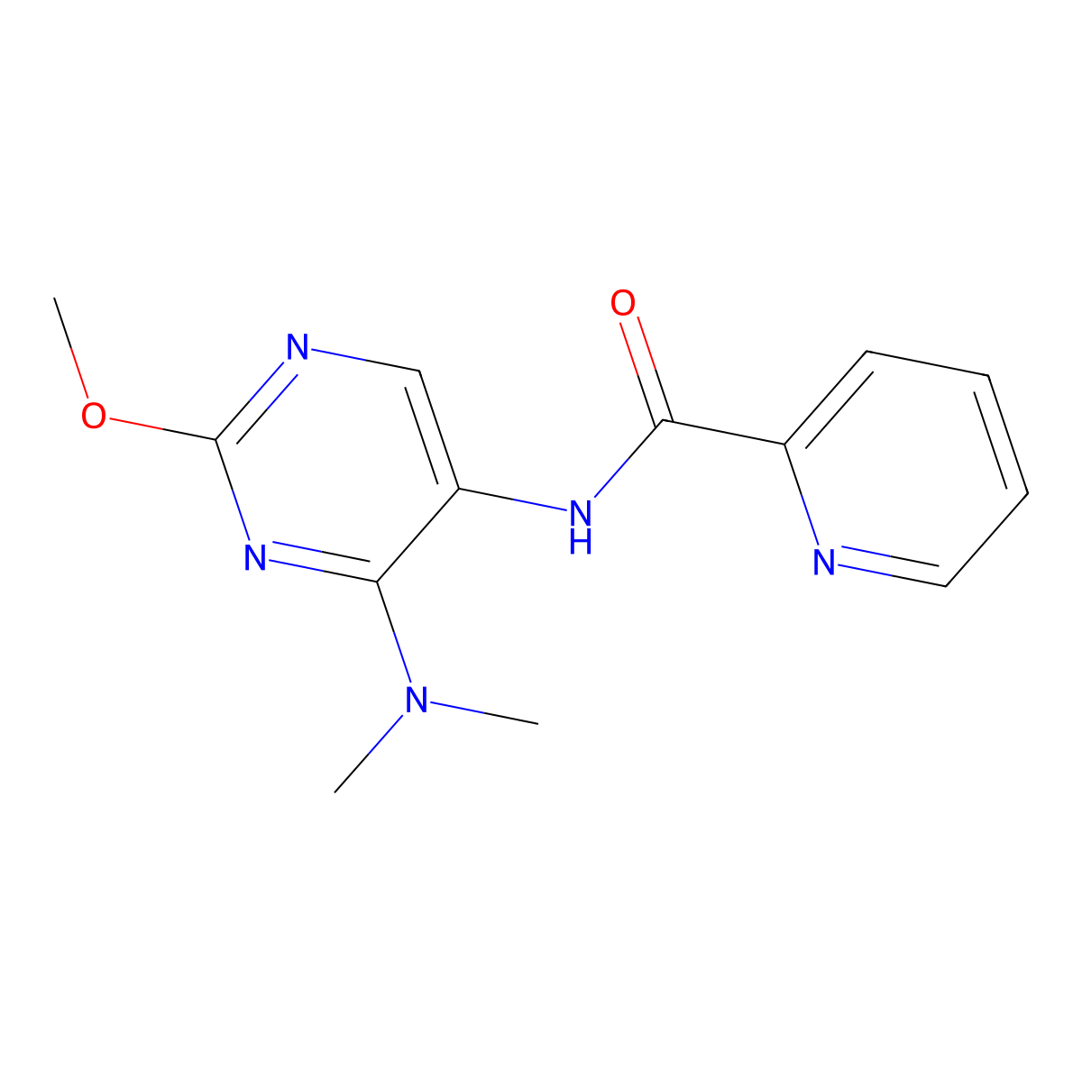 N-(4-(dimethylamino)-2-methoxypyrimidin-5-yl)picolinamide molecular structure, CAS 1797253-31-6