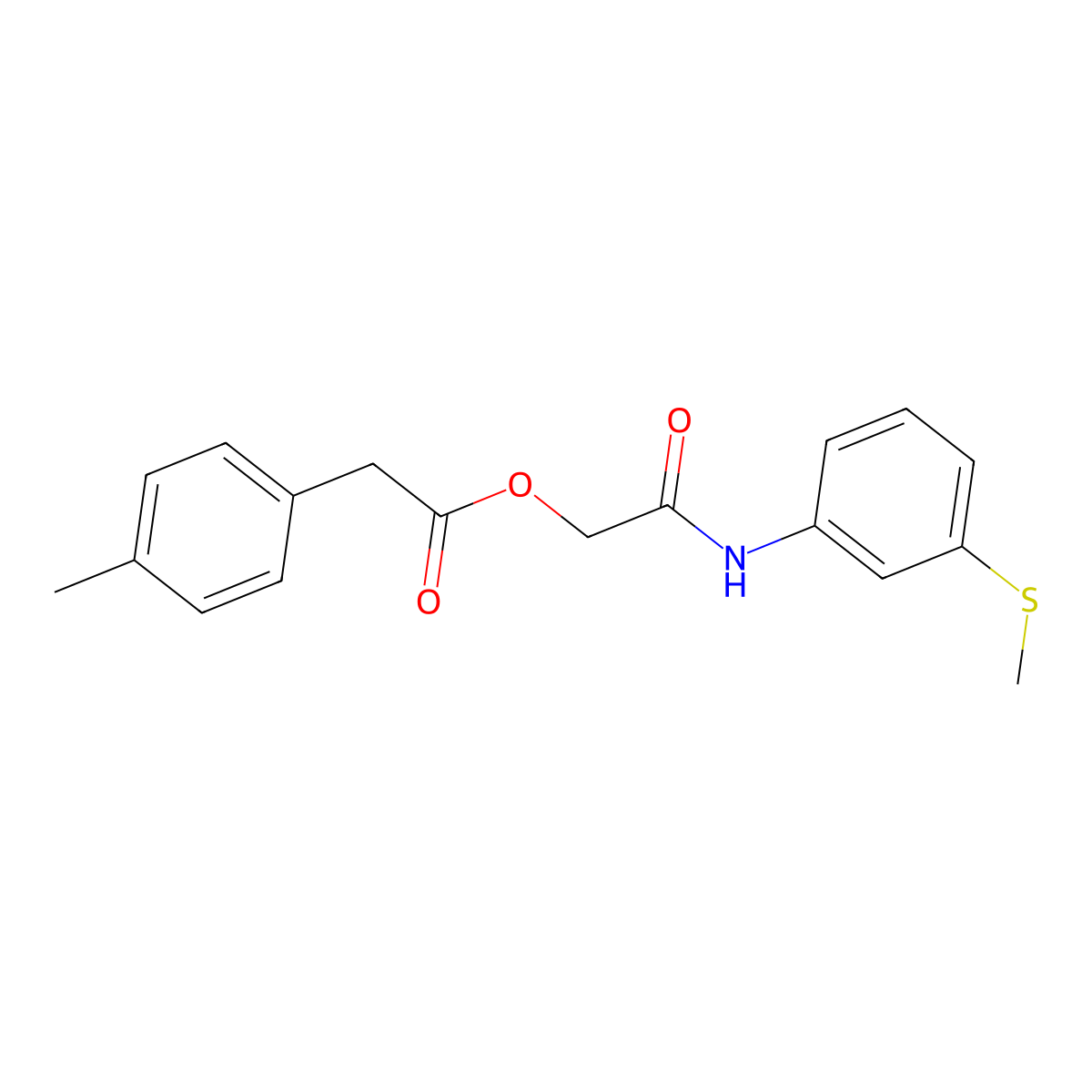 {[3-(Methylsulfanyl)phenyl]carbamoyl}methyl 2-(4-methylphenyl)acetate molecular structure, CAS 1797254-95-5