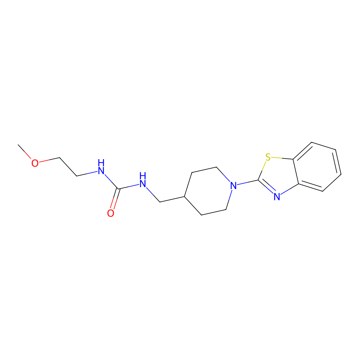 1-((1-(Benzo[d]thiazol-2-yl)piperidin-4-yl)methyl)-3-(2-methoxyethyl)urea molecular structure, CAS 1797257-76-1