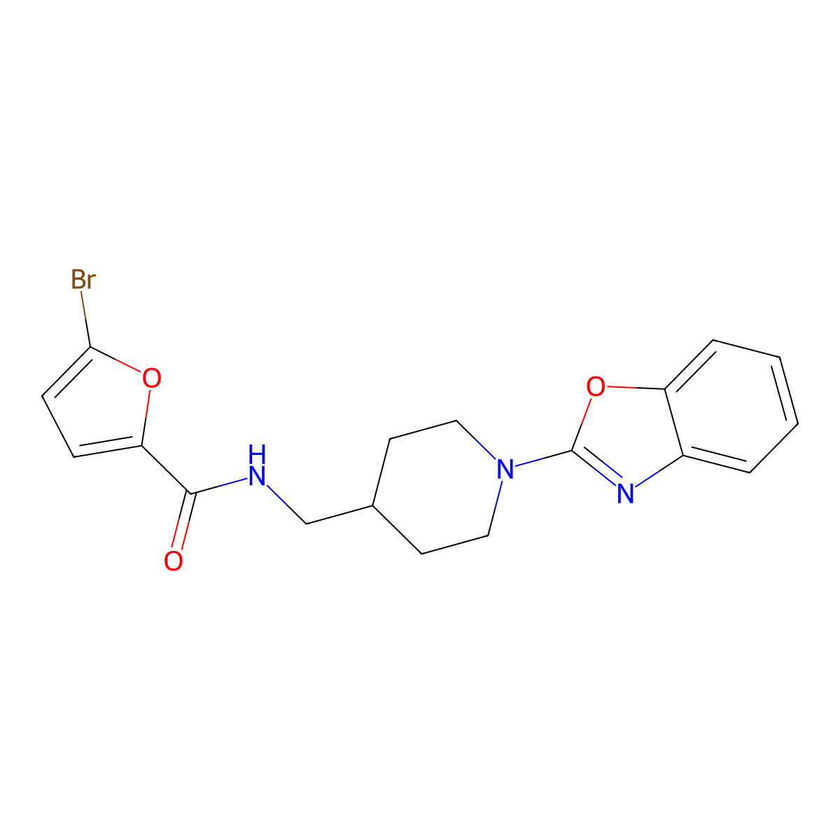 N-((1-(benzo[d]oxazol-2-yl)piperidin-4-yl)methyl)-5-bromofuran-2-carboxamide molecular structure, CAS 1797257-88-5