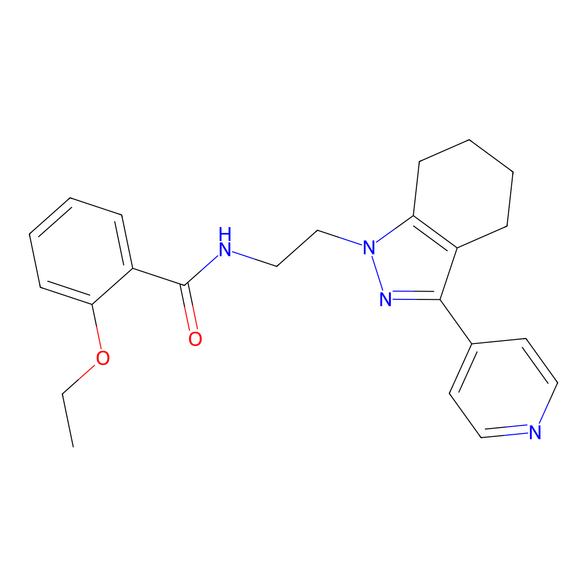 2-ethoxy-N-{2-[3-(pyridin-4-yl)-4,5,6,7-tetrahydro-1H-indazol-1-yl]ethyl}benzamide molecular structure, CAS 1797258-82-2