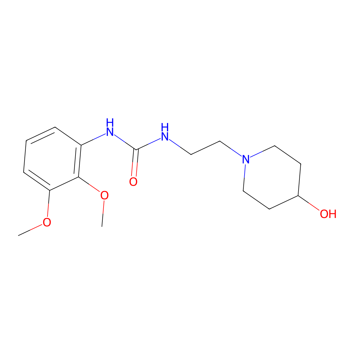 1-(2,3-Dimethoxyphenyl)-3-(2-(4-hydroxypiperidin-1-yl)ethyl)urea molecular structure, CAS 1797259-20-1