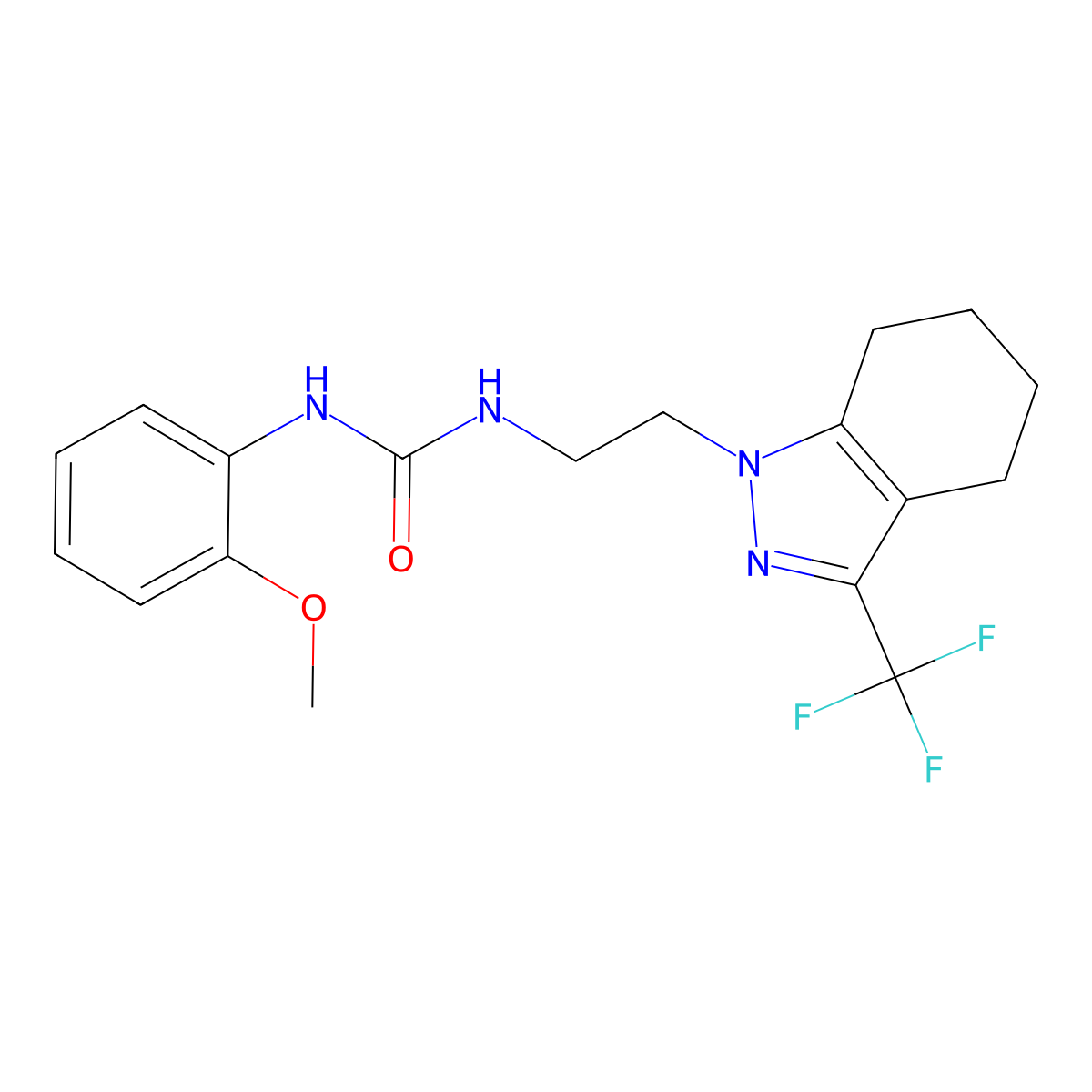 1-(2-methoxyphenyl)-3-{2-[3-(trifluoromethyl)-4,5,6,7-tetrahydro-1H-indazol-1-yl]ethyl}urea molecular structure, CAS 1797259-41-6